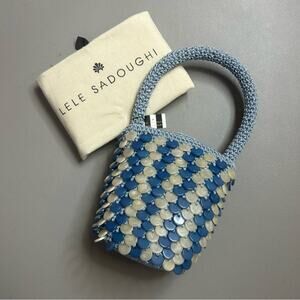 Lele Sadoughi Cloud Blue Beatrix Beaded Bag Sky Blue Y2K Mermaidcore NWT